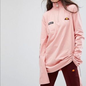ELLESSE long sleeve zip wide sleeve pink top